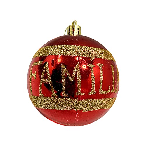 Bolas de Natal Vermelhas Família 6cm 6 peças - Casambiente