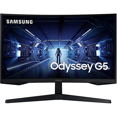 Samsung Odyssey G5 LC32G55TQWRXXU 32" 1000R Curved Gaming Monitor - 144Hz, 1ms, 1440p QHD, Freesync Premium, HDR10, HDMI, Displayport, Black
