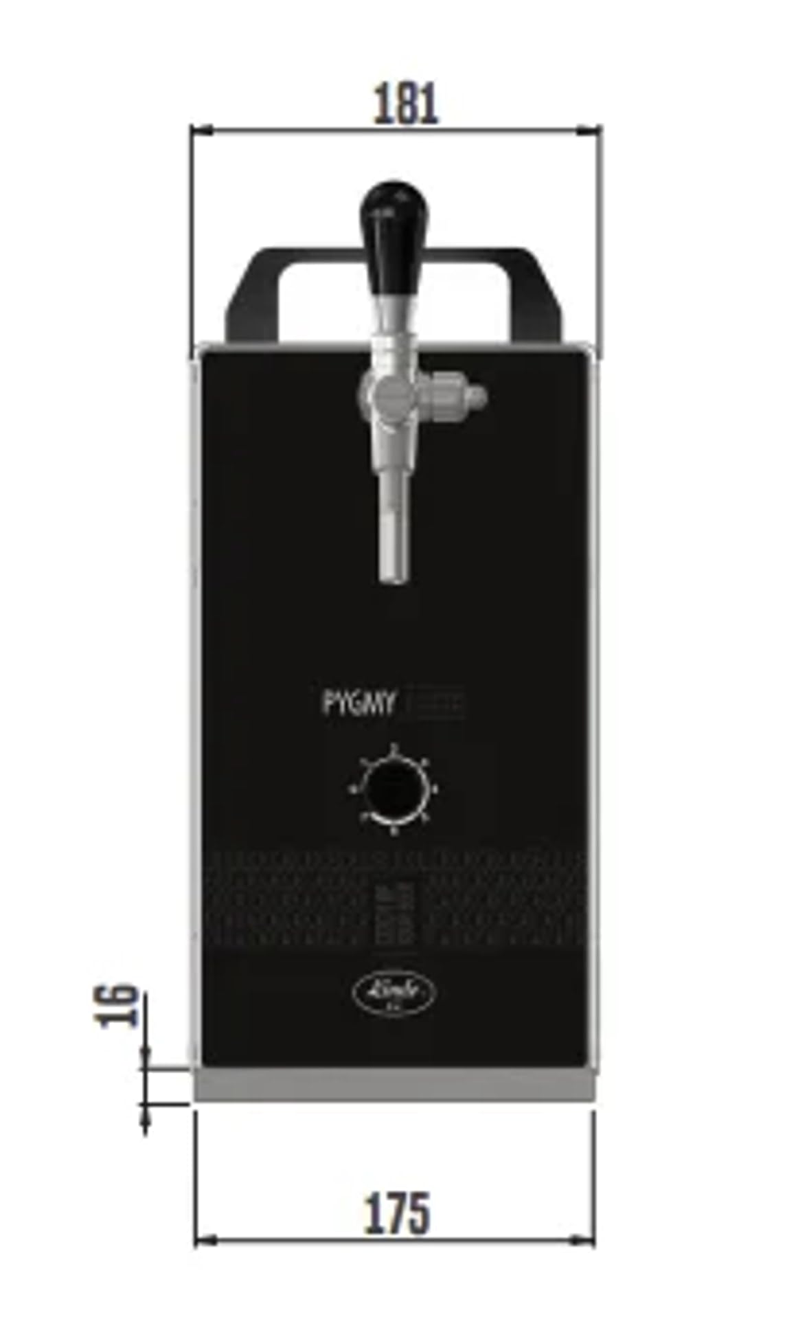 Set Completo, Dispensador de Cerveza, PYGMY 25/K Limited Edition dispensador portátil, 1 Grifo, 35 litros/Hora, Green Line, KEG:sin