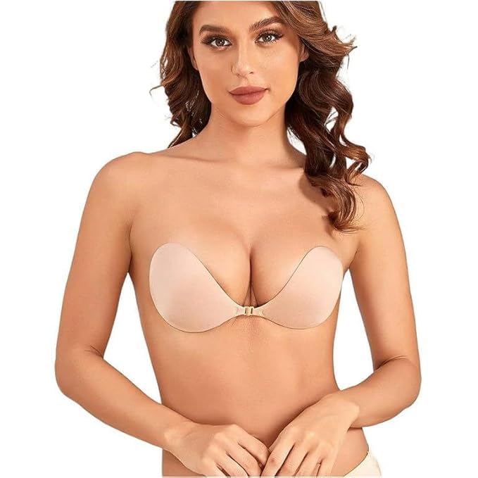 Backless Strapless Push Up Invisible Bra Silicone Adhesive Stick-On Cups Wire Free Nude Free Size-picture-42