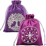 Juego de porta cartas de tarot de terciopelo:nuestras bolsas de terciopelo con cordones están hechas de material de terciopelo de calidad., suave y cómodo al tacto, no es fácil de desvanecer o rasgar, reutilizable y lavable, puedes usarlos con confianza
