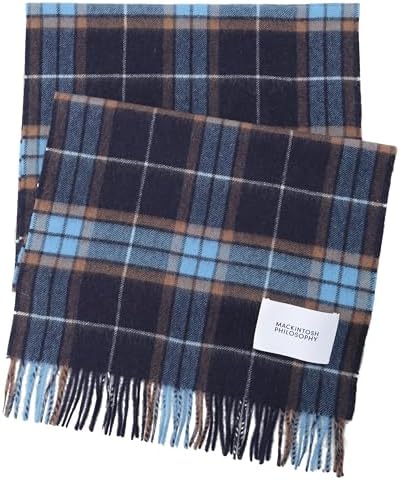 XXAMKT様✨タグ付新品✨マッキントッシュ　カシミヤ混　チェック　マフラー水色 XXAMKT様✨タグ付新品✨マッキントッシュ カシミヤ混 チェック