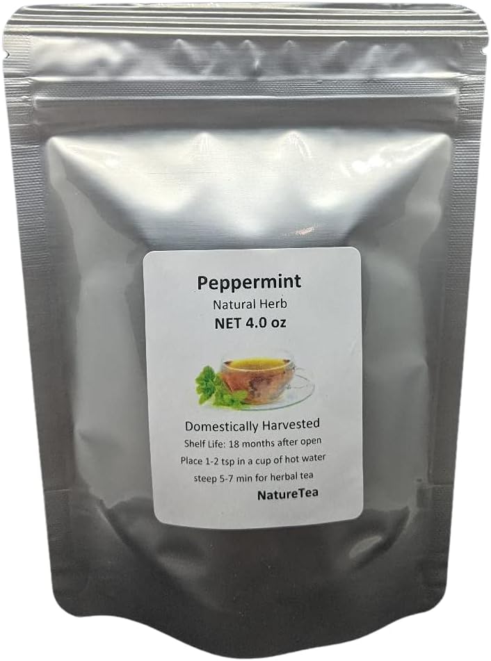 Peppermint - Mentha piperita Loose Leaf C/S from 100% Nature by Nature Tea (2 oz)
