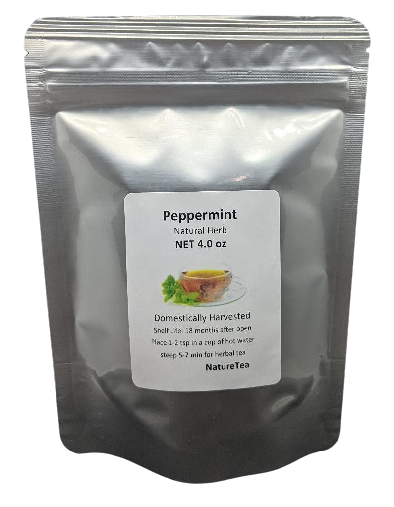 Peppermint - Mentha piperita Loose Leaf C/S from 100% Nature by Nature Tea (8 oz)
