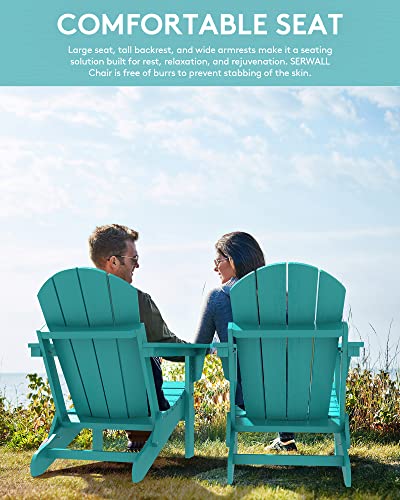 Serwall Folding Adirondack Chair With Double Table, Adirondack Chair Set Of 2 For Patio, Lawn, Garden,Aruba #TOP5