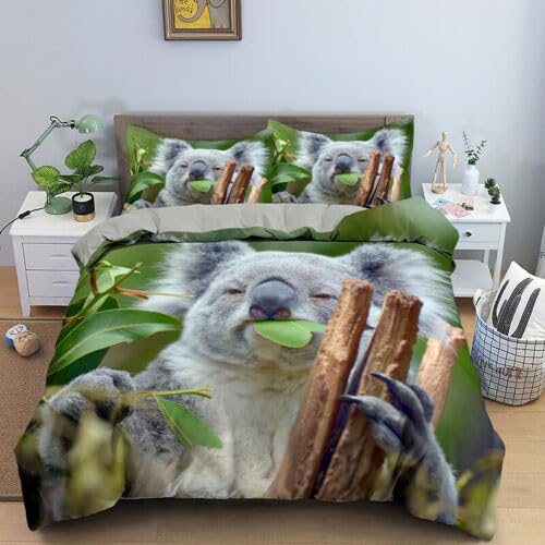 Parure de lit 220x240 adulte au motif koala pour transformer l'ambiance de votre chambre