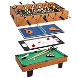 COLORBABY CB Games Mesa multijuegos 4 en 1, Tamaño 81x43x27 cm, Futbolín, Billar, Ping Pong, Hockey, Juego de mesa, Futbolines para niños, Multijuego, Juguetes 6 años (85327)