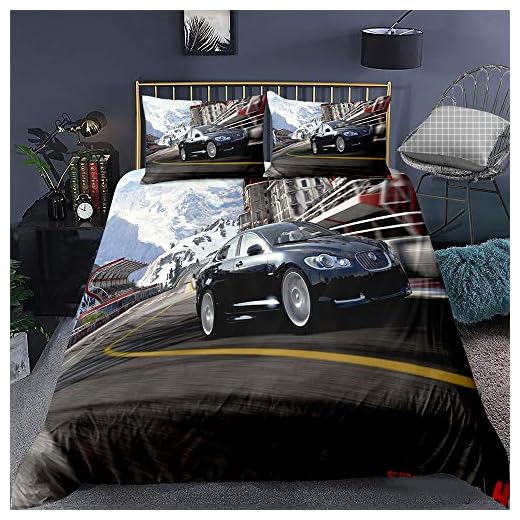 GD-SJK Amacigana Forza Horizon 4 påslakanset, Xbox One påslakan för racingspel, 100 % polyesterfiber sängkläder för tonåringar och vuxna (Forza Horizon 4-3, 200x200/80x80)
