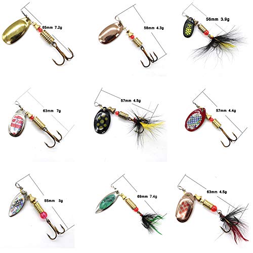10Pcs/Set Sequins Spinner Fishing Lures with Hook, Lifelike Rotating Metal Spinner Bait Crankbaits Set Fishing Tackle Sharp Treble Hooks(10pcs) - Image 4