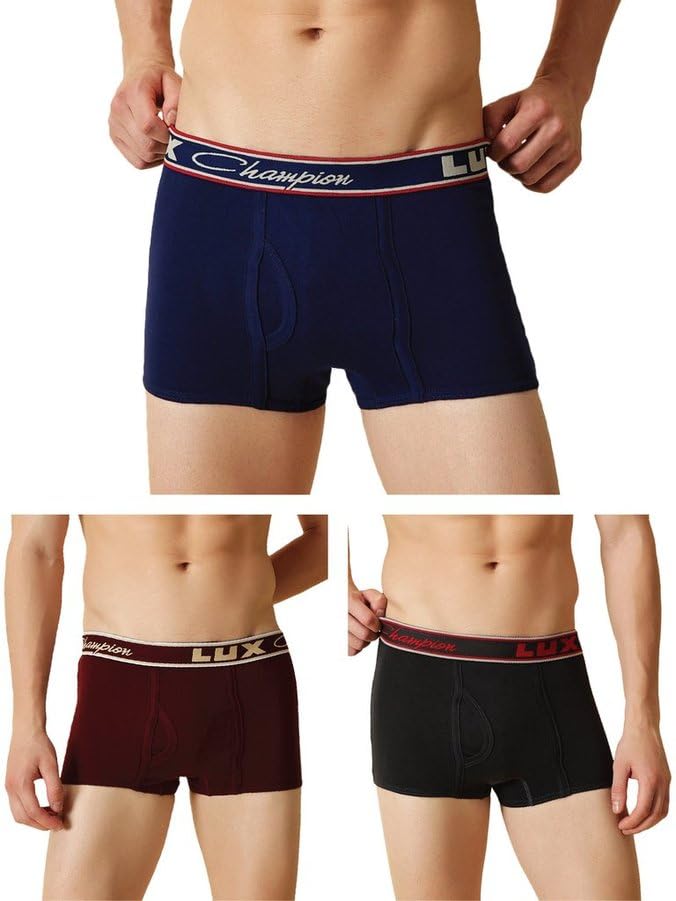 lux champion Lux Classic Men's Semi Long Underwear | 100% Super Combed Cotton | Breathable, Light & Comfortable Lux Underwear | Pack of 3 (Color May Vary)-picture-51