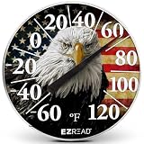 Headwind American Eagle 12.5 Large Hanging Dial Decorative Indoor & Outdoor Wall Thermometer – Waterproof...