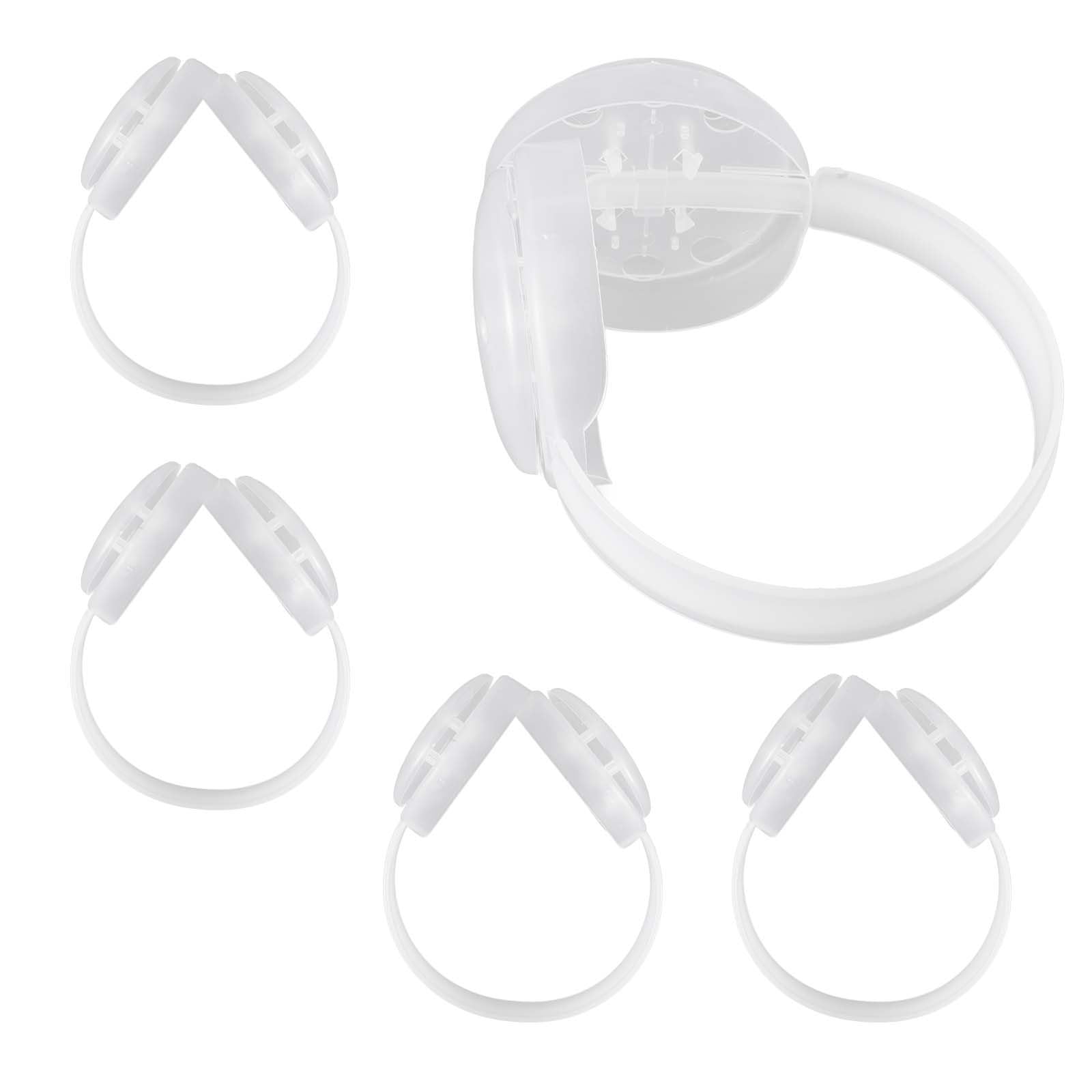 Soporte para orejeras de plástico blanco Abaodam para proyectos DIY, kit de 5 piezas 8