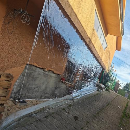 Lona impermeable transparente exterior con ojales resistente al viento 5