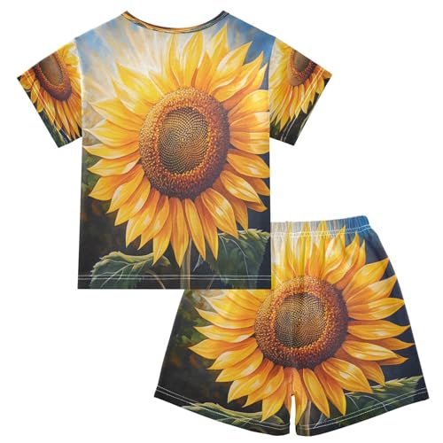 senya Short Sleeve Pajamas Sets Summer Cotton Sleepwear Sunfluwer2