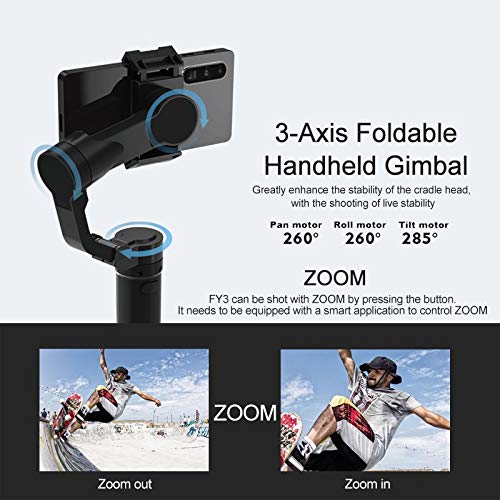 Salmoph Handheld Gimbal Smartphone Foldable Gimbal Stabilizer Pocket Sized 3-Axis Handheld Selfie Stick For Xiaomi Iphone (Color : Set7) #TOP3