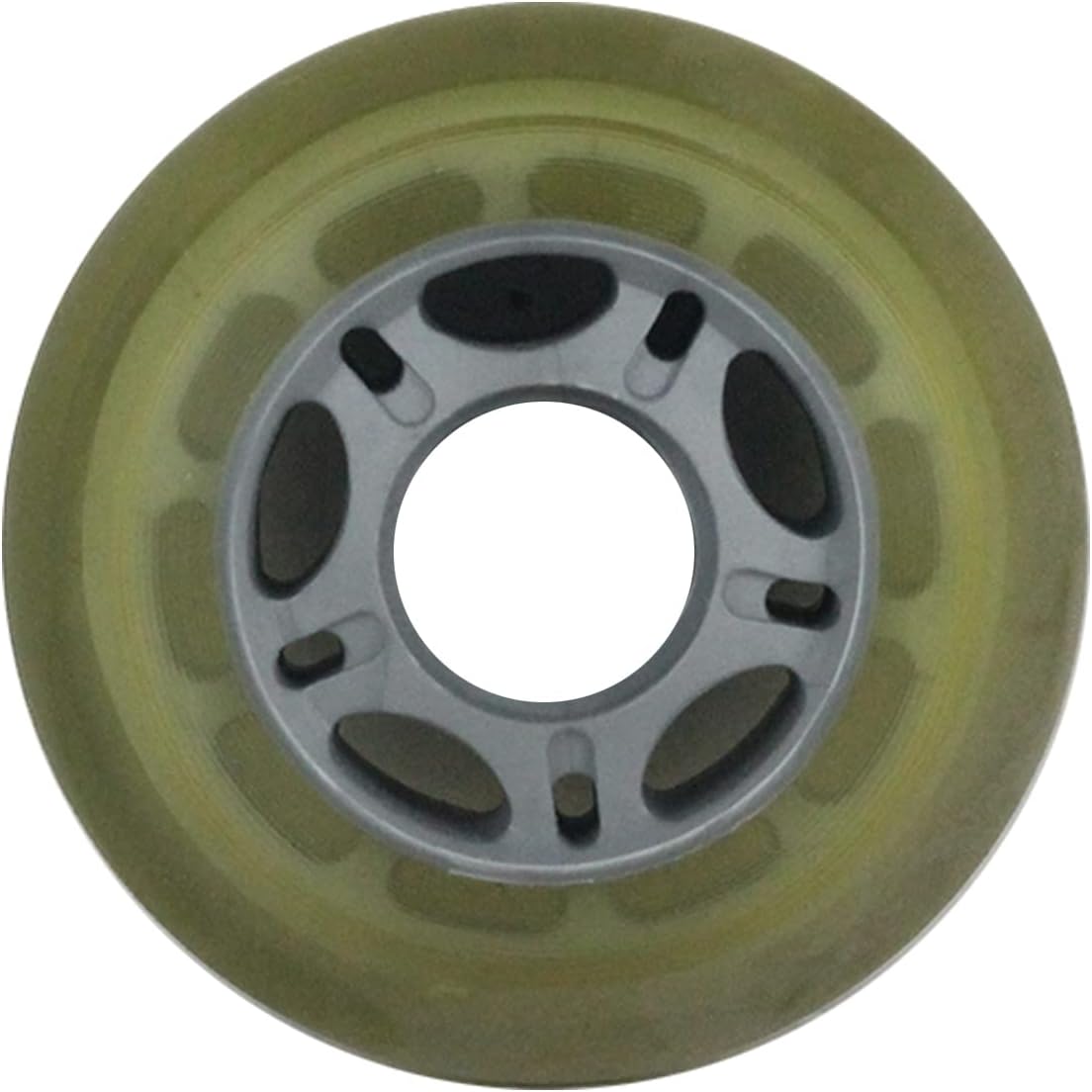 Player's Choice Inline Skate Wheels Multi Use 72mm 90A Clear/Silver Outdoor (8 Wheels)