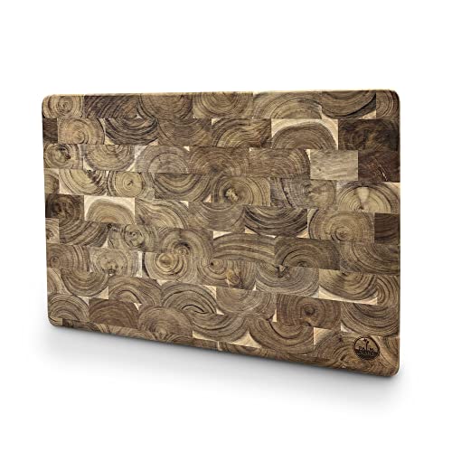 Tabla de cortar grande y durable Palm Naki en madera de acacia, decorativa, 20 x 14 x 1.26 pulgadas miniatura 1