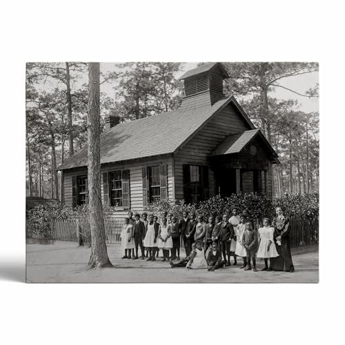 African American Students and Teacher Photo: South Carolina Schoolhouse Print,Poster 1990 Vintage,Negro History Poster,Horizontal Print Black Art 11X14inch Framed Art
