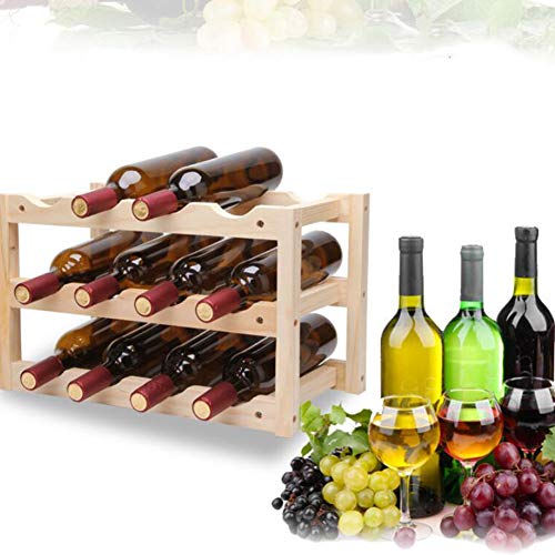 Soporte de madera para 12 botellas con 3 niveles miniatura 2
