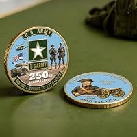 250th Anniversary U.S. Army Challenge Coin 1.77-inch Double-Sided Zinc Alloy Coin 1775-2025 High Relief Gold-Plated Design with Minute Men Patriotic Veteran Gift — image 4
