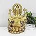 Lord Ganesha Brass Statue Sitting On Lotus mangalkari Ganesh, Decor India Mangalkari Ganesha Statue On Ganesha Height - 12 in , Gold