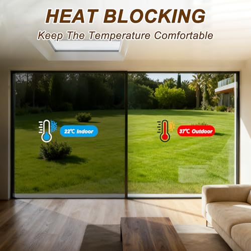 Película para ventana privacidad uxcell 31.5"x9.8 ft azul plata miniatura 6