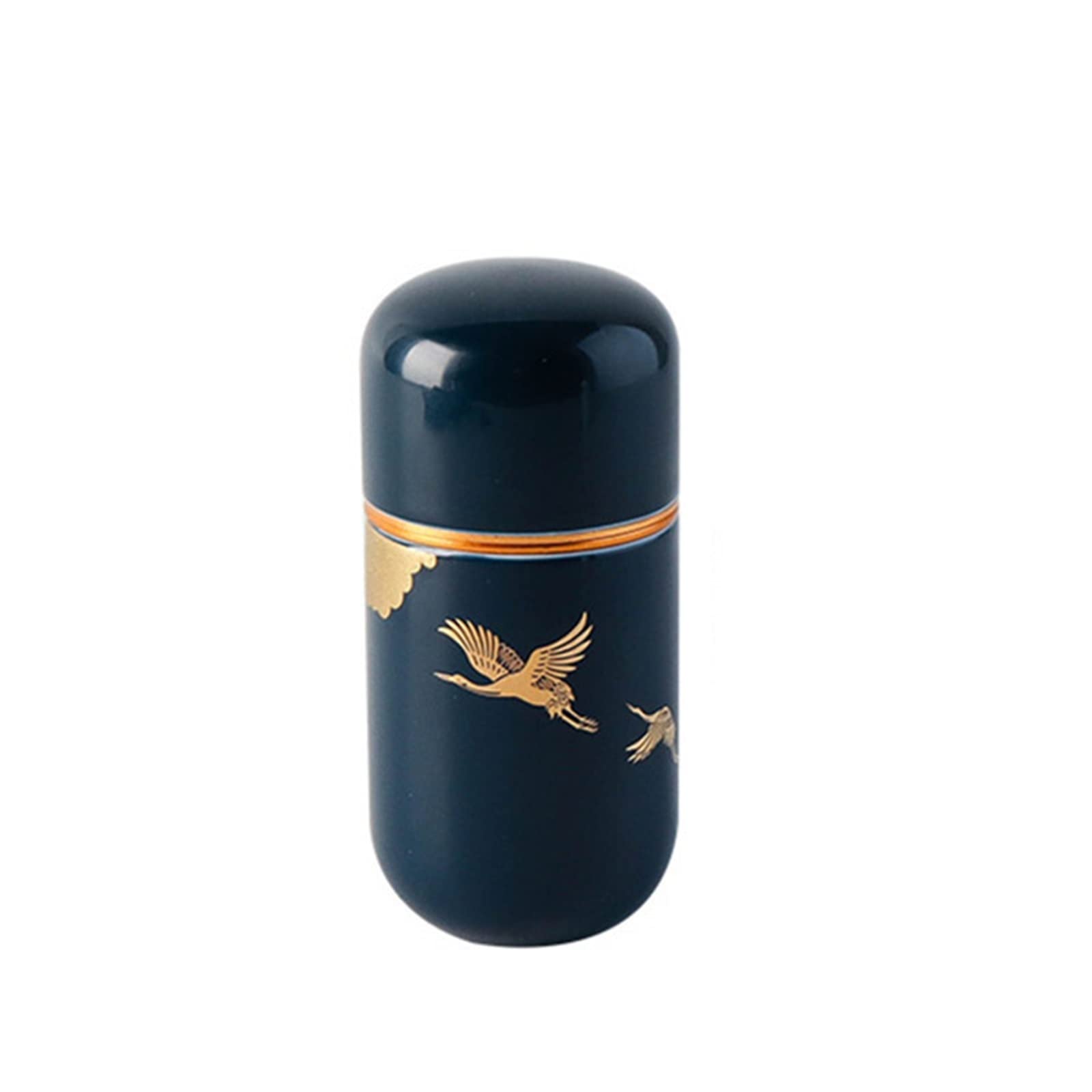 JINGYAN Tea Storage Jars Handmade Ceramic Tea Caddy Travel Portable Cans Airtight Jar Home Candy Coffee Storage Moisture-proof Set Supplies