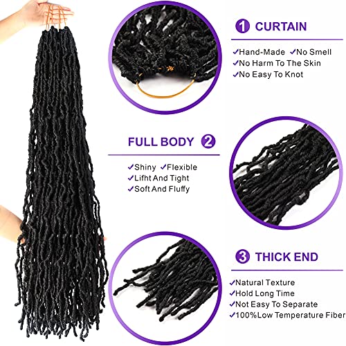 New Faux Locs Crochet Braids Pre Extended Long New Soft Locs Crochet Hair Pre-Looped Synthetic Hair Extensions For Women (36 Inch (Pack Of 3), 1B) #TOP2
