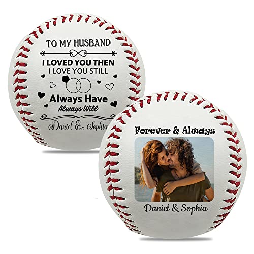 InterestPrint Custom Photo Baseball Gifts for Men - to My Husband Printed Personalized Baseball - Son Gifts from Mom - Dad and Son - Gifts for Son Graduation Birthday