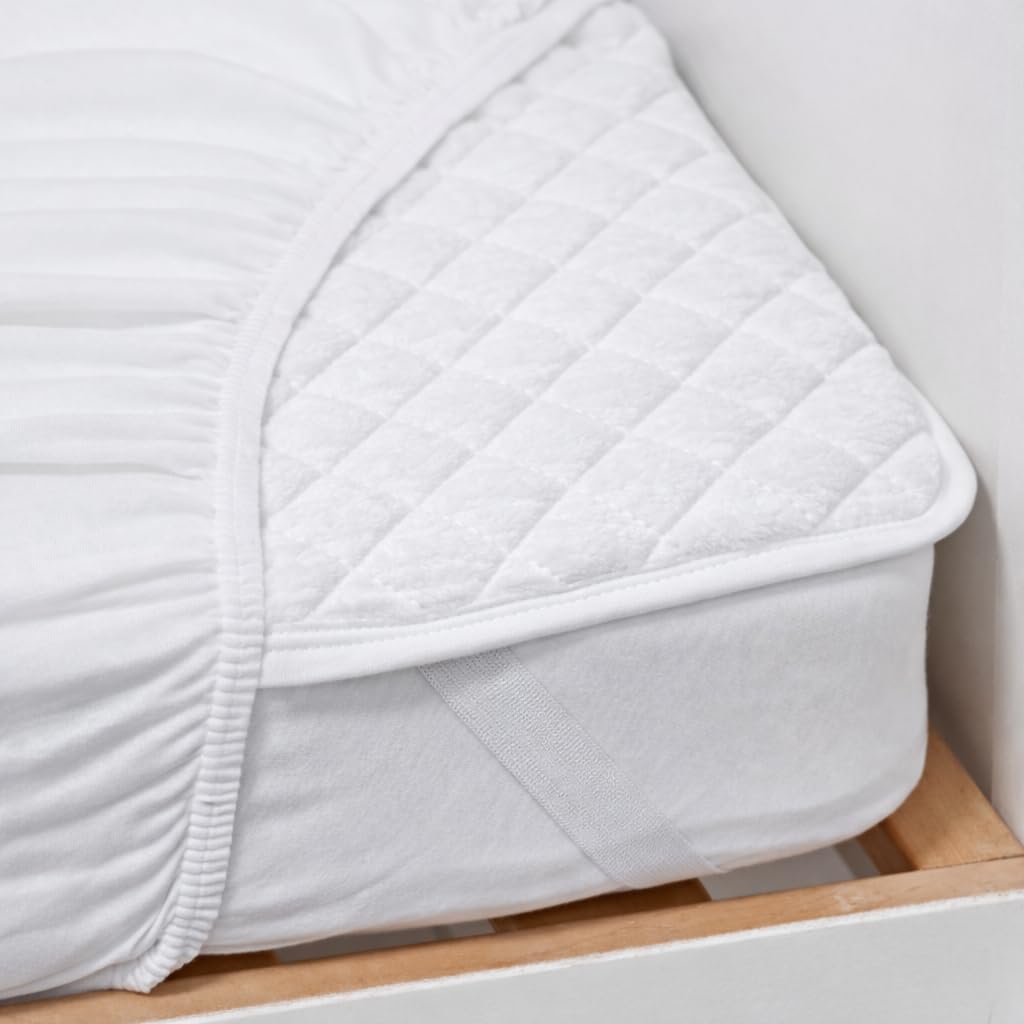 Coprimaterasso Per Lettino in Pile per Maggiore Comfort e Calore nel lettino| 120 x 60 cm | Vello Traspirante e Rovescio in Imbottitura di Qualità Con Cinghie sui Bordi - Fatto in Portogallo