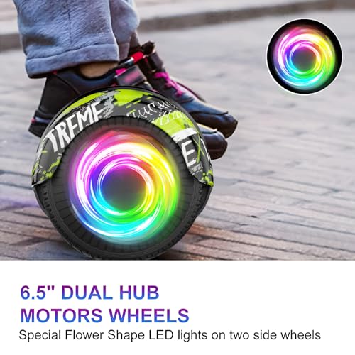 Image of SISIGAD Scooters for Kids Ages 7-12, with Built-in Bluetooth Speaker and 6.5 inch Colorful Lights Wheels, Safety Certified Self Balancing Scooter