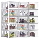 SONGMICS Cajas de Zapatos, Organizador de Zapatos de Plástico, Plegable y...