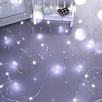 Dalugo Weiße Lichterkette Batterie, 5m 50 LED Lichterkette Klein für Weihnachten, Schlafzimmer, Party, Hochzeit – Ansicht 1