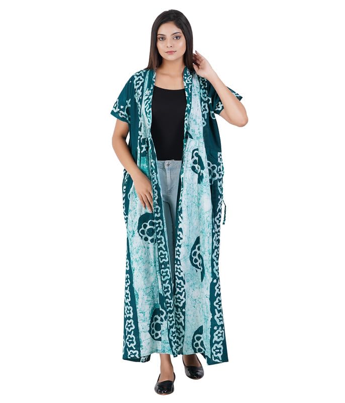 Image of MENMAII Housecoat /Bathrobe[L-4XL] - Full Open Multipurpose Night Gown -a Kind of Adaptive Clothing with Pocket for Women |Full /Calf Length Cotton