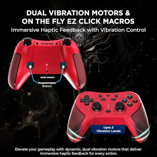 Image of EvoFox One S V2 Universal 3-Mode Wireless Gaming Controller,1000Hz HallSense Precision Joysticks, BT, 2.4GHz & Wired, Macros, Fast Type-C Charging, PC, Mobile, Android TV, PS4 & Console Gaming