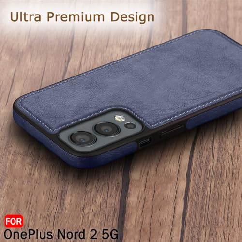 Image of TheGiftKart Genuine Leather Finish Back Cover Case for OnePlus Nord 2 5G / Nord 2 Pac-Man Edition | Shockproof Design | Camera & Screen Protection | Stunning Minimalist Design Back Cover Case
