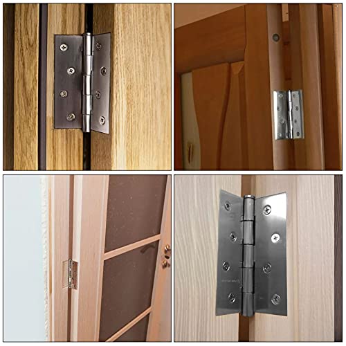 Sehoi 24 Pcs 3.5 Inch Stainless Steel Folding Butt Hinges, Silver Home Furniture Hardware Door Hinges With Mounting Screws #TOP5