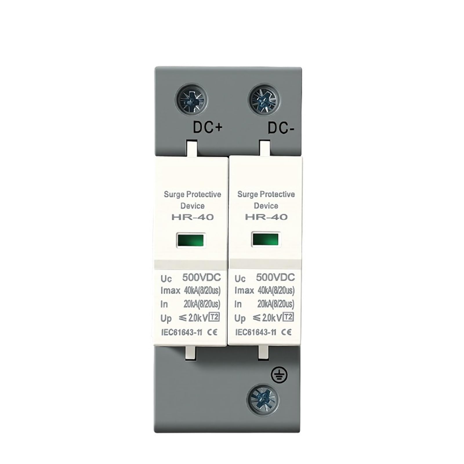 Parafoudre SPD DC 500V/600V/800V/1000V avec Dispositif de Protection Basse Tension 10KA ~ 20KA 20KA ~ 40KA for la sécurité de Protection(1000V)