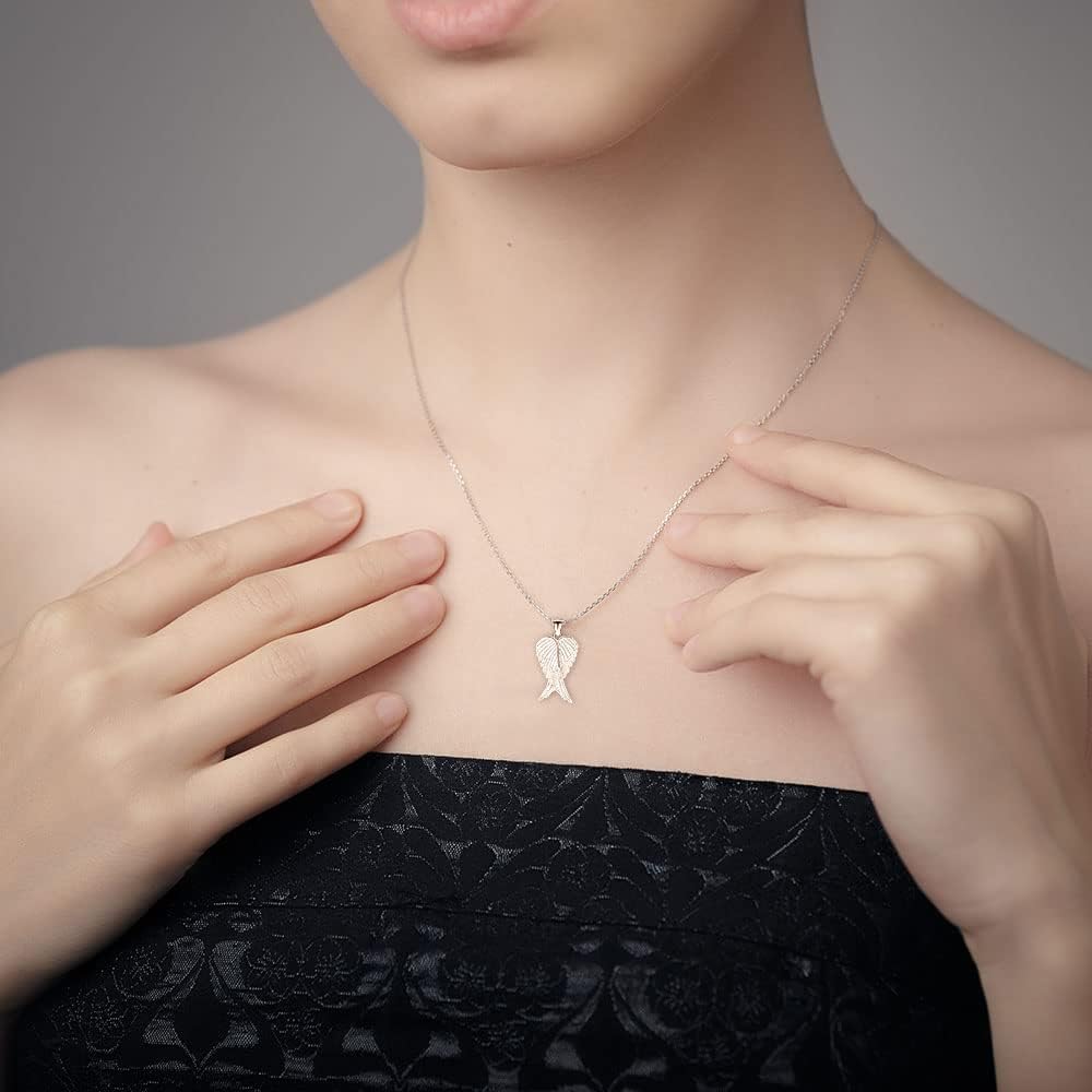 Wings Necklace 925 Sterling Silver Angel Pendant Necklace for love and free Jewelry Gift for Women with gift box - Image 5
