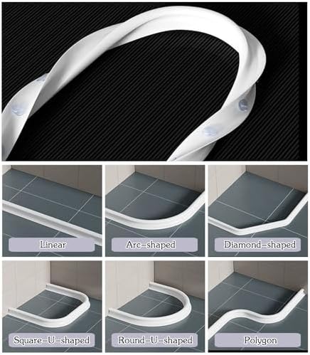 Suction Cup Shower Threshold Water Dam, Silicone Water Stopper Barrier - 4