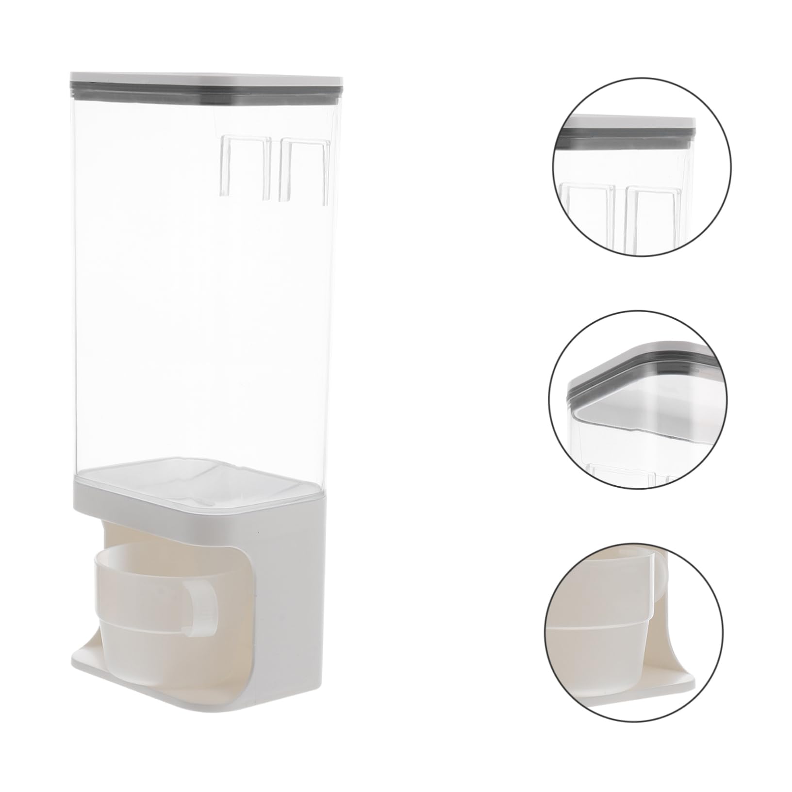 ibasenice Wall Mount Food Storage Container Sealed Pet Food Bin with Double Mouth Design Odor Moisture for Dogs and Cats Keeps