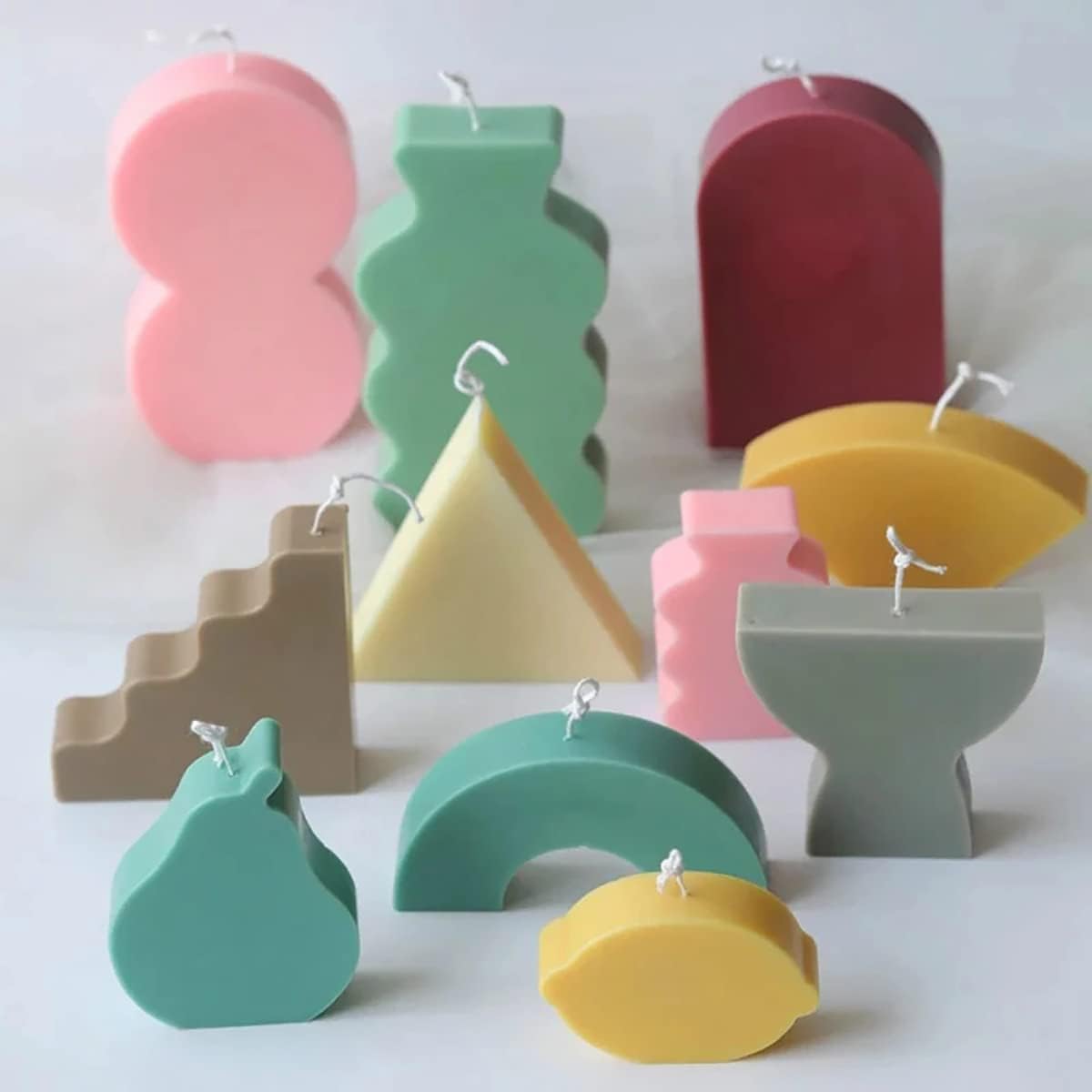 Geometry Shape Silicone Molds, Candle Mold Soap Mold Aromatherapy Plaster Mold for DIY Candle Handmade Soap Aromatherapy Making,N7