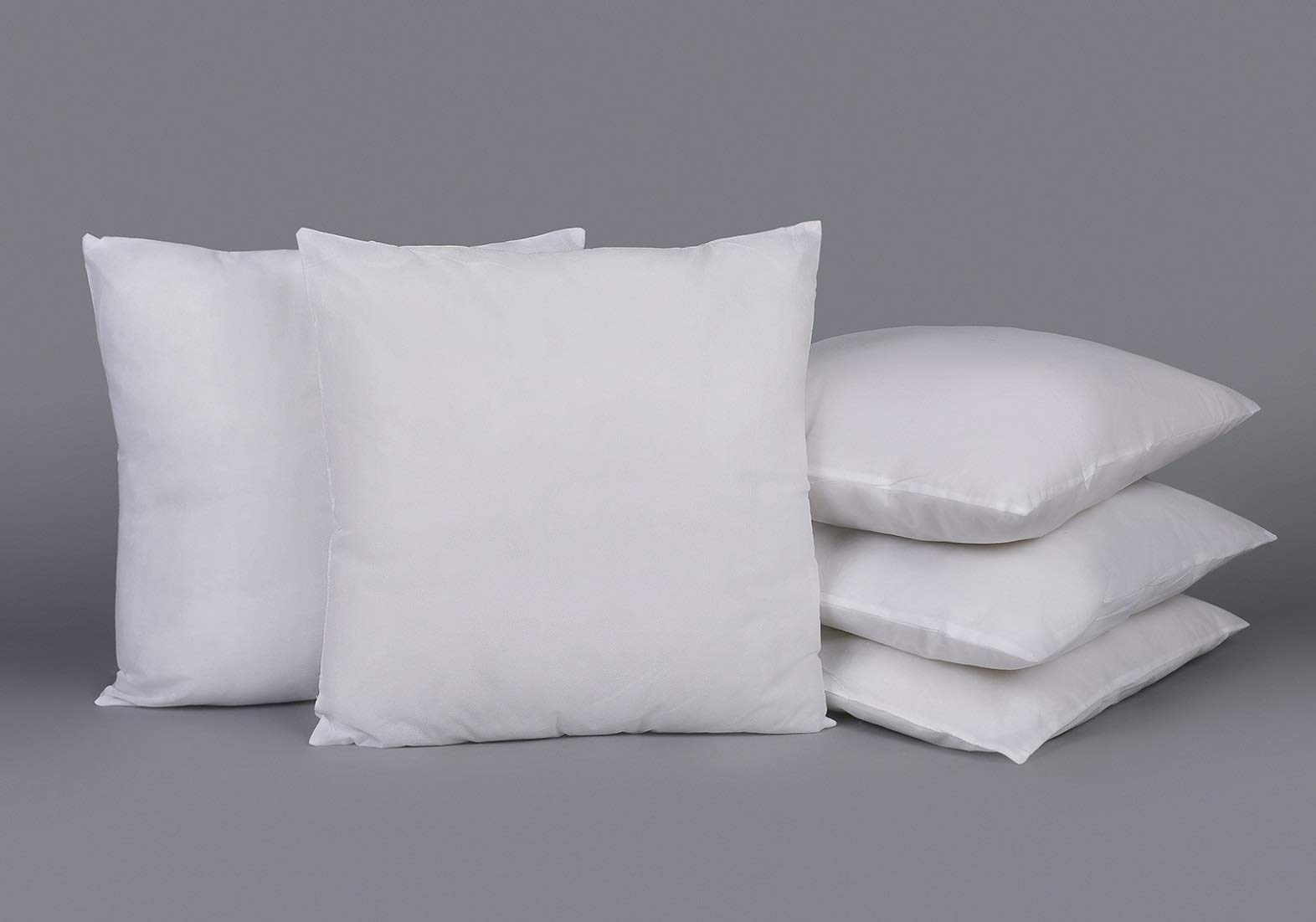 Kuber Industries Microfibre 5 Pieces Cushion Filler Set 16"x16" (White) - CTKTC040738