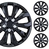 PACRIM 14' Universal Gloss Black Car Wheel Cover/Hubcap Set | Replacement Snap On | Set of 4 | Univeral Fit for 14 Inch Base Stock Rims