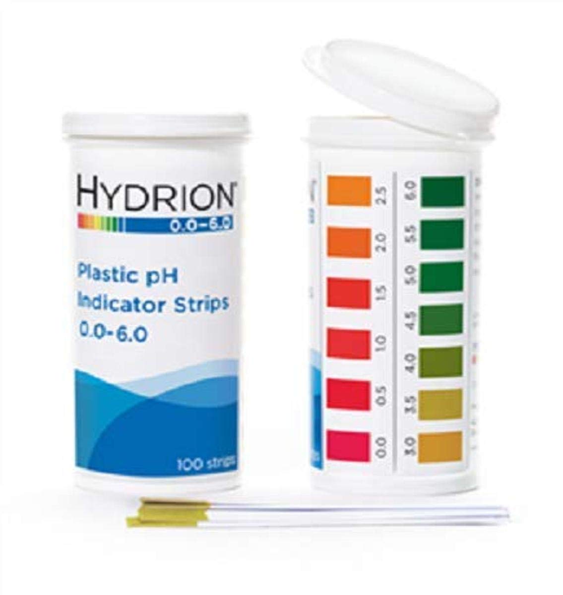 phidruon 9200 Tiras indicadoras de pH de plástico, 0,0 a 6,0, embellecedor de viales con tapa abatible