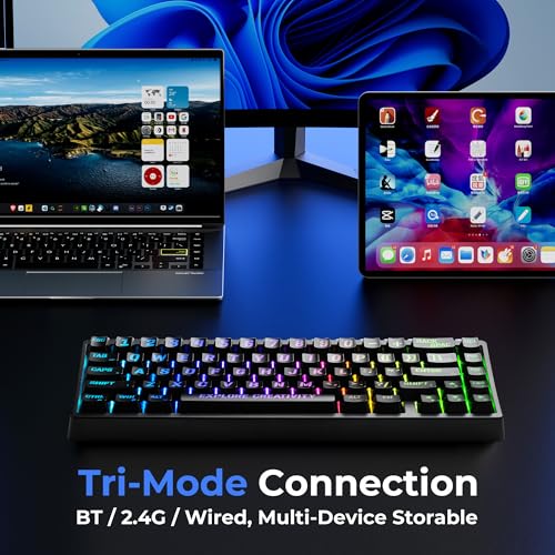 Image of x XVX M67 Wireless 60% Percent Keyboard, QMK /VIA Topographic Gaming Keyboard, Tri-Mode Thocky Creamy Mechanical Key board, Hot Swappable Gasket Mount RGB IMD Tech for Win /Mac, Miami Theme, Black