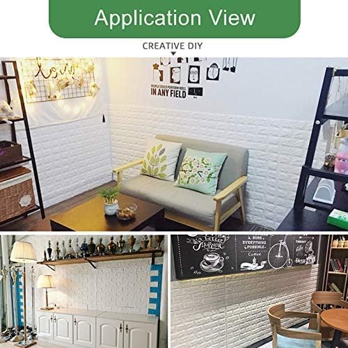 Miniatura 5 de Vzvegxt Paneles de pared 3D de longitud continua de 32.8 pies para despegar y pegar, papel tapiz de ladrillo de espuma blanca para dormitorio, panel