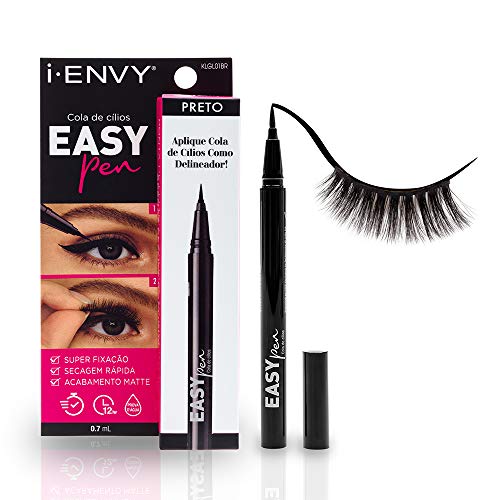 i-Envy By Kiss NY Kiss New York Cola para Cílios postiços Easy Pen Prova d'água - Preta, I-Envy By