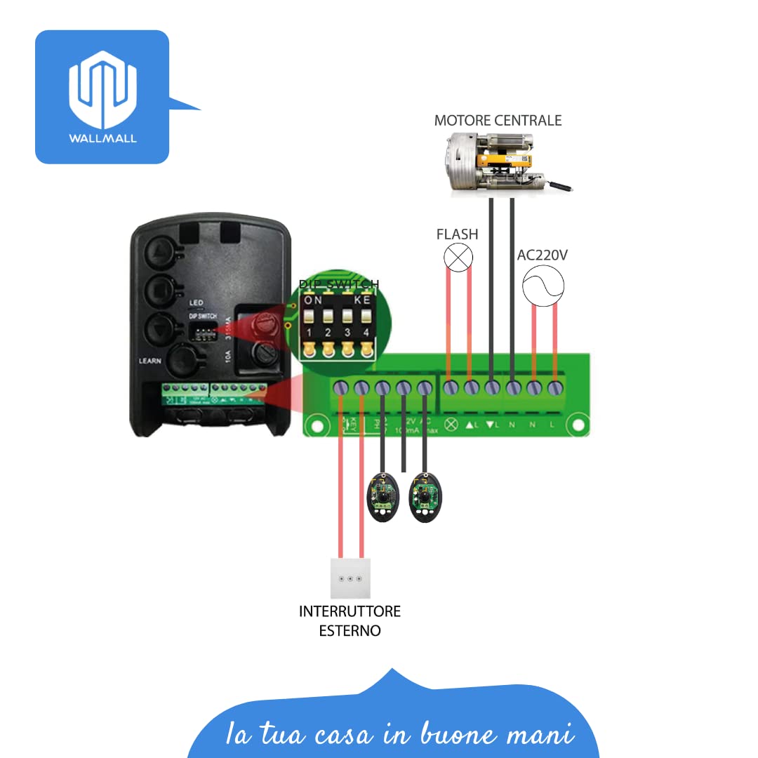 Kit Centrale Universelle Pour Volet Roulant + Télécommande – Dieffematic, Compatible Serranda Avvolgibili