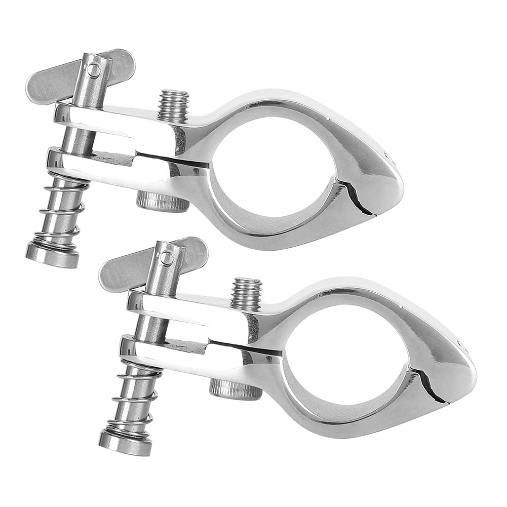 Qiilu 2 PZ Universal in Acciaio inossidabile per Barche con Cerniera Superiore Scorrevole per Ganasce Accessori Marini Raccordo Hardware Marino Ganascia per Barca Incernierata Per Barche, Yacht (25mm)